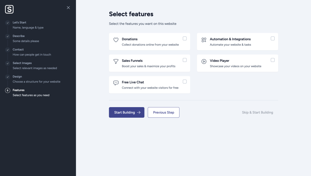 select features